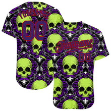 Load image into Gallery viewer, Custom 3D Pattern Halloween Skulls Authentic Baseball Jersey