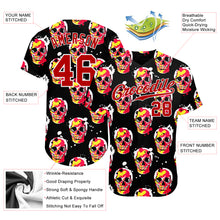 Load image into Gallery viewer, Custom 3D Pattern Halloween Skulls Authentic Baseball Jersey