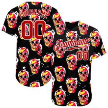 Load image into Gallery viewer, Custom 3D Pattern Halloween Skulls Authentic Baseball Jersey