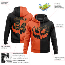 Load image into Gallery viewer, Custom Stitched Orange Black-Old Gold 3D Pattern Scary Faces Of Halloween Pumpkin Sports Pullover Sweatshirt Salute To Service Hoodie