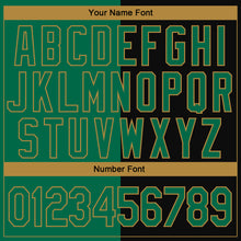 Load image into Gallery viewer, Custom Stitched Black Kelly Green-Old Gold 3D Pattern Scary Faces Of Halloween Pumpkin Sports Pullover Sweatshirt Salute To Service Hoodie