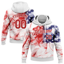Load image into Gallery viewer, Custom Stitched White Red-Royal 3D American Flag Fashion Sports Pullover Sweatshirt Hoodie