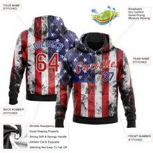 Load image into Gallery viewer, Custom Stitched White Red Royal-Black 3D American Flag Fashion Sports Pullover Sweatshirt Hoodie