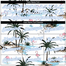 Load image into Gallery viewer, Custom Stitched White White-Light Blue 3D Pattern Design Hawaii Palm Trees Sports Pullover Sweatshirt Hoodie