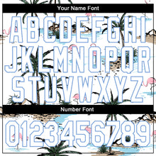 Load image into Gallery viewer, Custom Stitched White White-Light Blue 3D Pattern Design Hawaii Palm Trees Sports Pullover Sweatshirt Hoodie