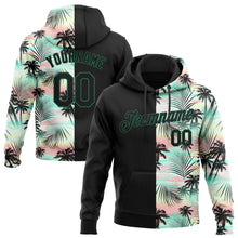 Load image into Gallery viewer, Custom Stitched Black Black-Kelly Green 3D Pattern Design Tropical Palm Leaves Sports Pullover Sweatshirt Hoodie