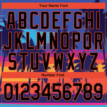 Load image into Gallery viewer, Custom Stitched Royal Black-Orange 3D Pattern Design Palm Trees Sports Pullover Sweatshirt Hoodie