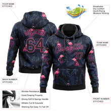 Load image into Gallery viewer, Custom Stitched Black Black-Pink 3D Pattern Design Flamingo Sports Pullover Sweatshirt Hoodie