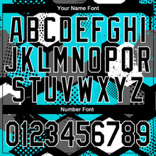 Load image into Gallery viewer, Custom Stitched Aqua Black-White 3D Pattern Design Sports Pullover Sweatshirt Hoodie