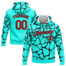 Load image into Gallery viewer, Custom Stitched Aqua Red-Black 3D Pattern Design Sports Pullover Sweatshirt Hoodie