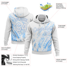 Load image into Gallery viewer, Custom Stitched White White-Light Blue 3D Pattern Design Sports Pullover Sweatshirt Hoodie