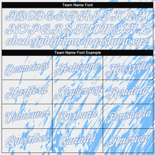 Load image into Gallery viewer, Custom Stitched White White-Light Blue 3D Pattern Design Sports Pullover Sweatshirt Hoodie