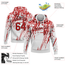 Load image into Gallery viewer, Custom Stitched White Red-Black 3D Pattern Design Sports Pullover Sweatshirt Hoodie