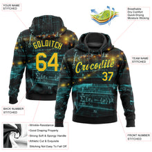 Load image into Gallery viewer, Custom Stitched Black Gold-Kelly Green 3D Pattern Design Math Sports Pullover Sweatshirt Hoodie