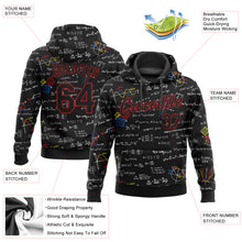 Load image into Gallery viewer, Custom Stitched Black Black Red-White 3D Pattern Design Math Sports Pullover Sweatshirt Hoodie