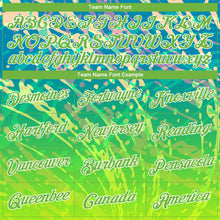 Load image into Gallery viewer, Custom Stitched Neon Green Neon Green-White 3D Pattern Design Gradient Abstract Curve Line Sports Pullover Sweatshirt Hoodie