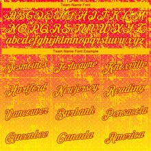 Load image into Gallery viewer, Custom Stitched Red Gold 3D Pattern Design Gradient Abstract Grid Line Sports Pullover Sweatshirt Hoodie