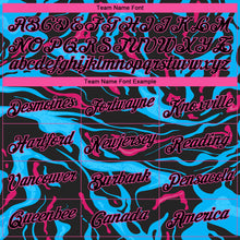 Load image into Gallery viewer, Custom Stitched Light Blue Black-Pink 3D Pattern Design Sports Pullover Sweatshirt Hoodie