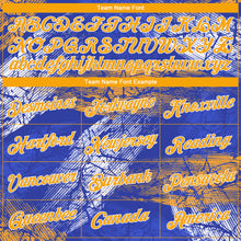 Load image into Gallery viewer, Custom Stitched Royal Gold-White 3D Pattern Design Sports Pullover Sweatshirt Hoodie