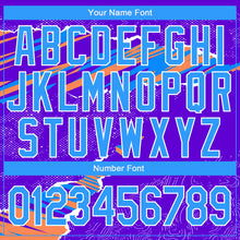 Load image into Gallery viewer, Custom Stitched Purple Light Blue Orange-White 3D Pattern Design Sports Pullover Sweatshirt Hoodie