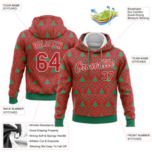 Load image into Gallery viewer, Custom Stitched Red Red-Kelly Green 3D Christmas Trees Sports Pullover Sweatshirt Hoodie