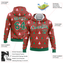 Load image into Gallery viewer, Custom Stitched Red Kelly Green-White 3D Christmas Trees Sports Pullover Sweatshirt Hoodie