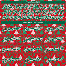 Load image into Gallery viewer, Custom Stitched Red Kelly Green-White 3D Christmas Trees Sports Pullover Sweatshirt Hoodie