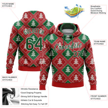 Load image into Gallery viewer, Custom Stitched Red Green-White 3D Christmas Trees Sports Pullover Sweatshirt Hoodie