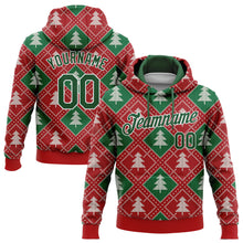 Load image into Gallery viewer, Custom Stitched Red Green-White 3D Christmas Trees Sports Pullover Sweatshirt Hoodie