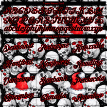 Load image into Gallery viewer, Custom Stitched White Black-Red 3D Skulls And Christmas Santa's Hat Sports Pullover Sweatshirt Hoodie