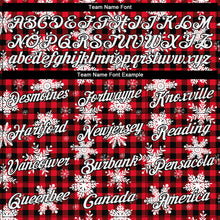 Load image into Gallery viewer, Custom Stitched Red White-Black 3D Christmas Plaid And Snow Sports Pullover Sweatshirt Hoodie