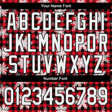 Load image into Gallery viewer, Custom Stitched Red White-Black 3D Christmas Plaid And Snow Sports Pullover Sweatshirt Hoodie