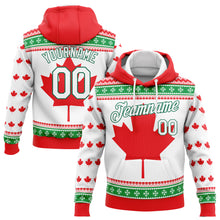 Load image into Gallery viewer, Custom Stitched Red White-Kelly Green 3D Canadian Flag Sports Pullover Sweatshirt Hoodie