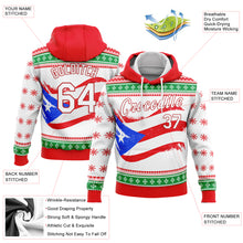 Load image into Gallery viewer, Custom Stitched Red White-Kelly Green 3D Puerto Rican Flag Sports Pullover Sweatshirt Hoodie