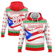 Load image into Gallery viewer, Custom Stitched Red White-Kelly Green 3D Puerto Rican Flag Sports Pullover Sweatshirt Hoodie