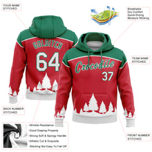 Load image into Gallery viewer, Custom Stitched Red White-Kelly Green 3D Christmas Trees Sports Pullover Sweatshirt Hoodie