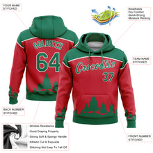 Load image into Gallery viewer, Custom Stitched Red Kelly Green-White 3D Christmas Trees Sports Pullover Sweatshirt Hoodie