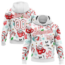 Load image into Gallery viewer, Custom Stitched White White-Red 3D Christmas Sloths Sports Pullover Sweatshirt Hoodie