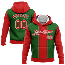 Load image into Gallery viewer, Custom Stitched Kelly Green Red-White 3D Christmas Sports Pullover Sweatshirt Hoodie