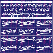 Load image into Gallery viewer, Custom Purple White 3D Pattern Design Authentic Baseball Jersey