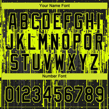 Load image into Gallery viewer, Custom Neon Green Black 3D Pattern Design Dripping Splatter Art Authentic Baseball Jersey