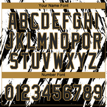 Load image into Gallery viewer, Custom White Black-Old Gold 3D Pattern Design Authentic Baseball Jersey