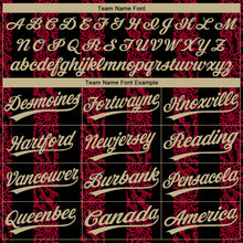 Load image into Gallery viewer, Custom Black Vegas Gold-Red 3D Pattern Design Authentic Baseball Jersey