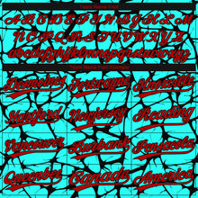 Load image into Gallery viewer, Custom Teal Red-Black 3D Pattern Design Authentic Baseball Jersey