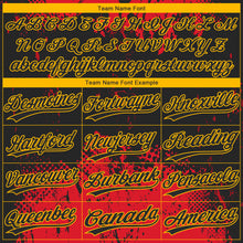 Load image into Gallery viewer, Custom Red Black-Gold 3D Pattern Design Authentic Baseball Jersey