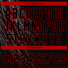 Load image into Gallery viewer, Custom Black Black-Red 3D Pattern Design Authentic Baseball Jersey