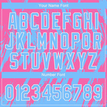 Load image into Gallery viewer, Custom Pink Powder Blue-White 3D Pattern Design Authentic Baseball Jersey