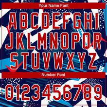 Load image into Gallery viewer, Custom Navy Red-White 3D Pattern Design Authentic Baseball Jersey