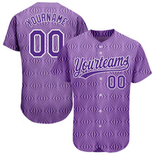 Load image into Gallery viewer, Custom Purple Purple-White 3D Pattern Design Authentic Baseball Jersey