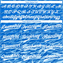 Load image into Gallery viewer, Custom Royal White 3D Pattern Design Authentic Baseball Jersey